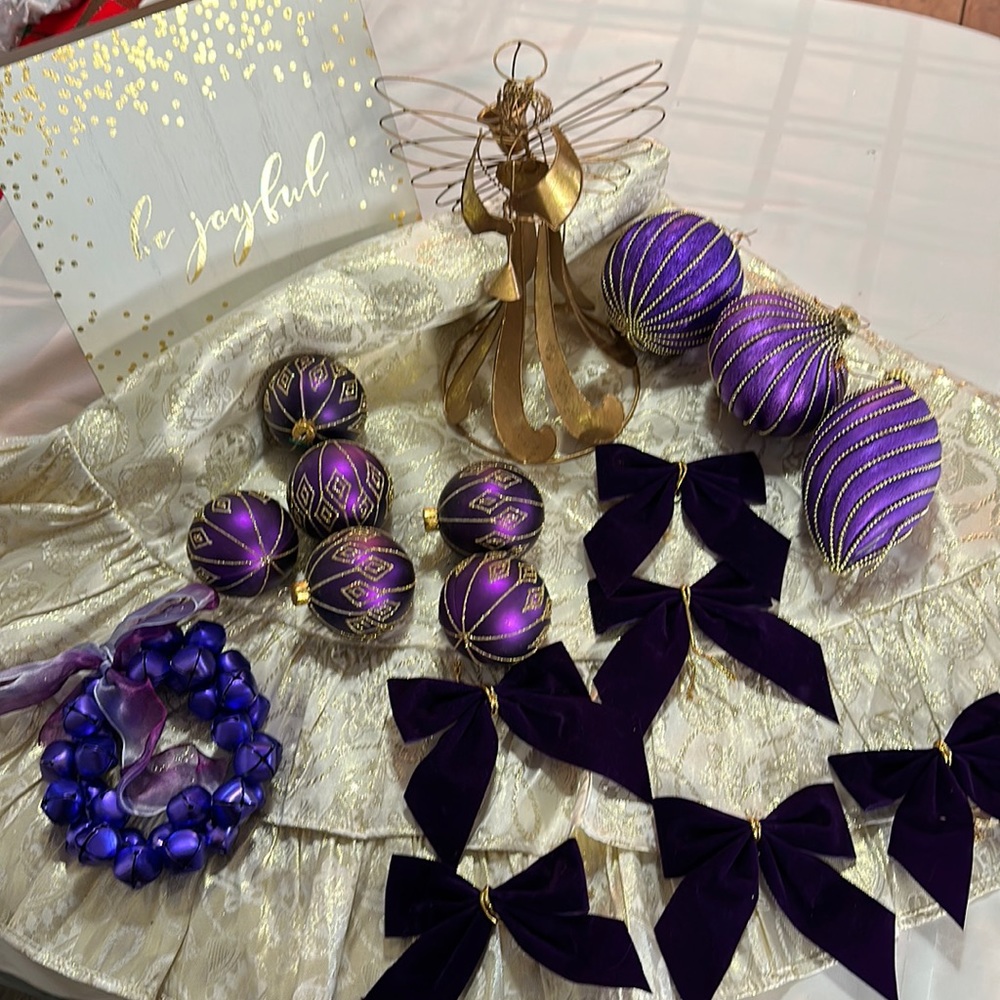 Holiday home decor bundle gold and purple accents. Everything you see here!